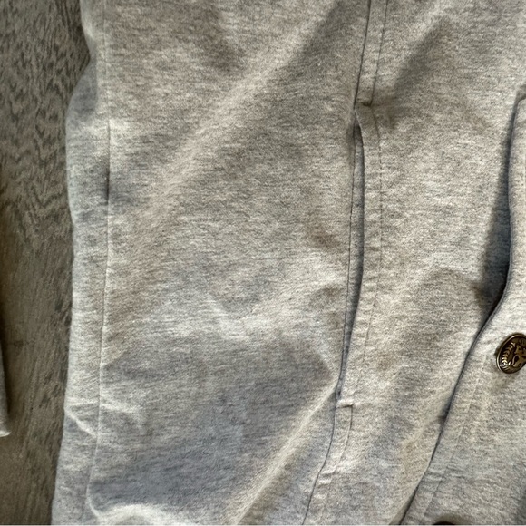 Tommy Hilfiger Military Band Style Jacket Open Front Metal Buttons Gray Size M - Picture 6 of 9